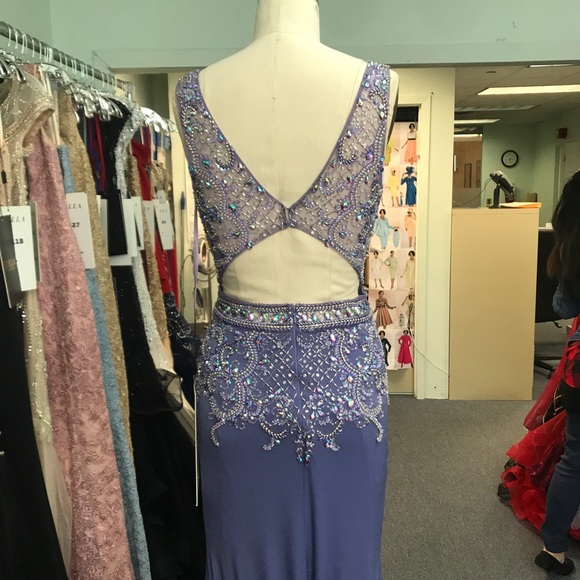 Purple Beaded Gown 16020 - Picture 5 of 7